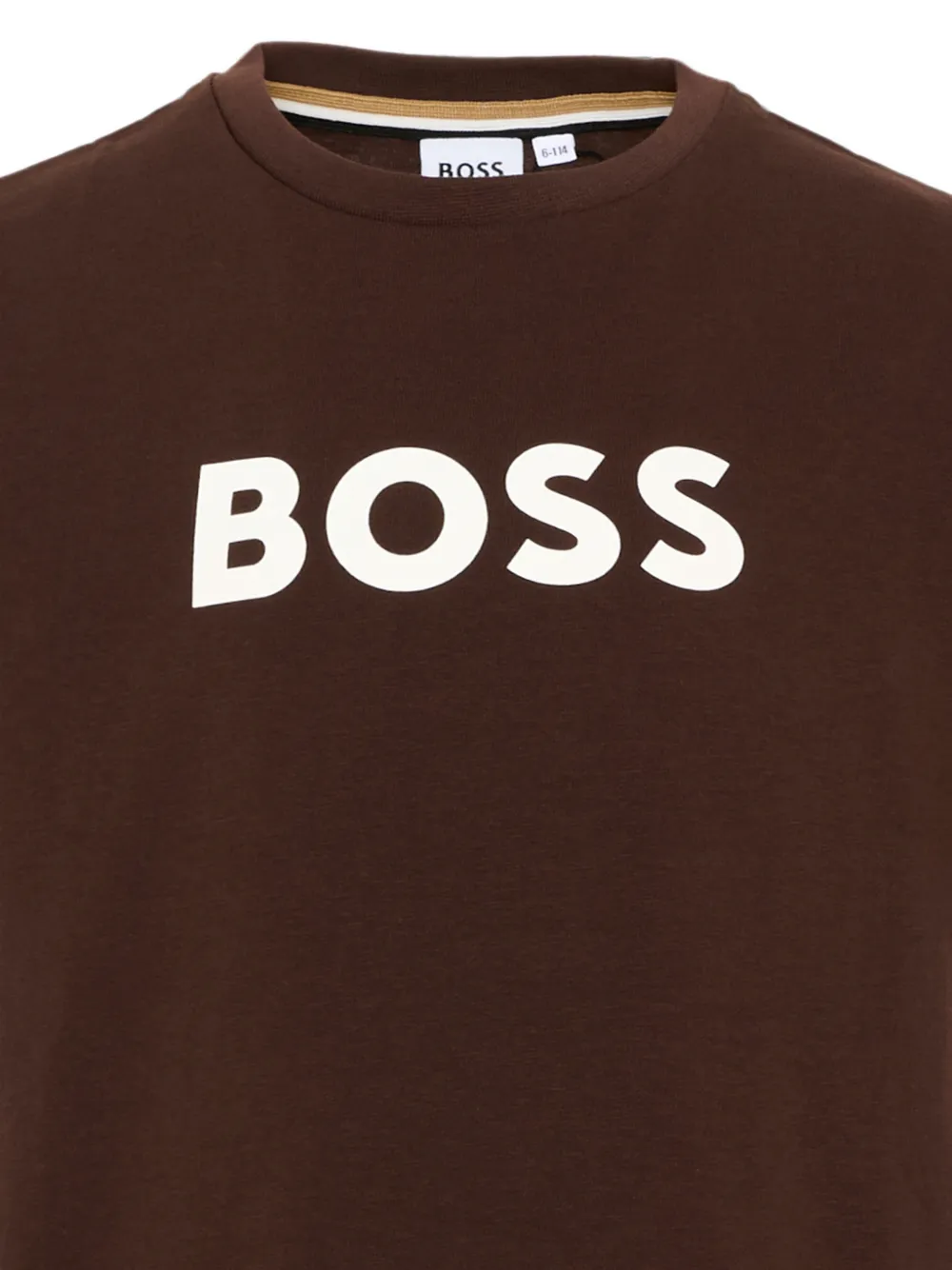 BOSS Kidswear T-shirt met logoprint Bruin