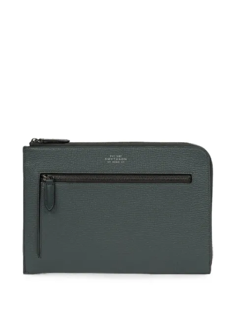 Smythson Ludlow-leather flat travel pouch