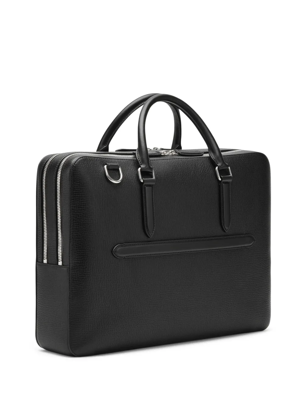 Smythson Grote Ludlow leren aktetas met rits Zwart