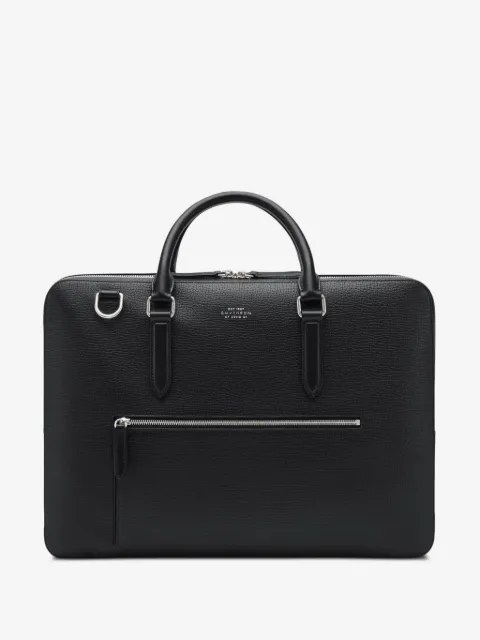 Smythson large Ludlow-leather zip-front briefcase