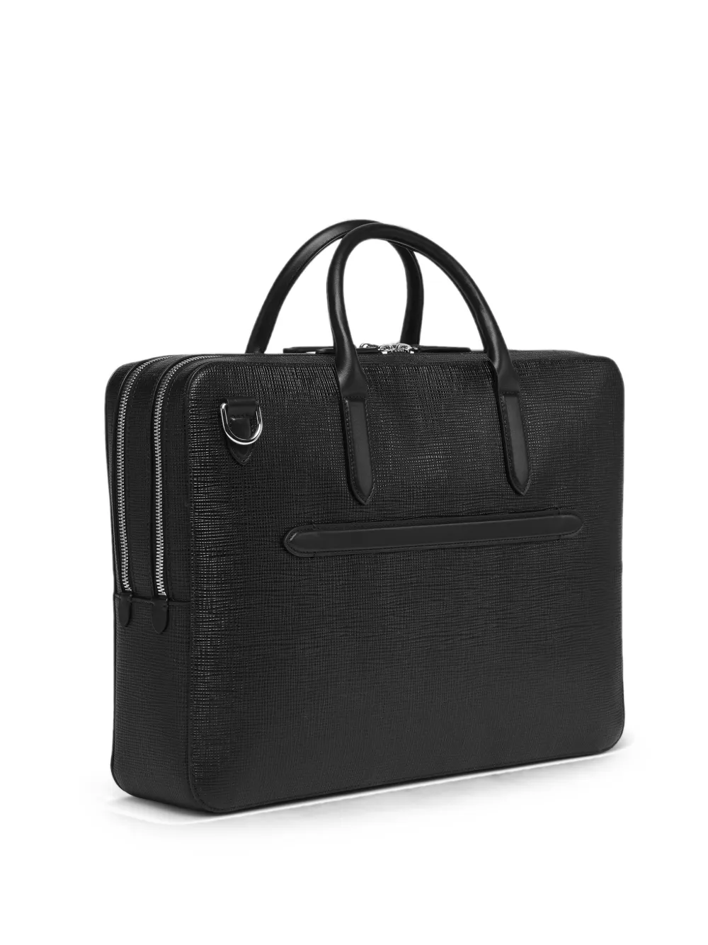 Smythson Aktetas met textuur Zwart