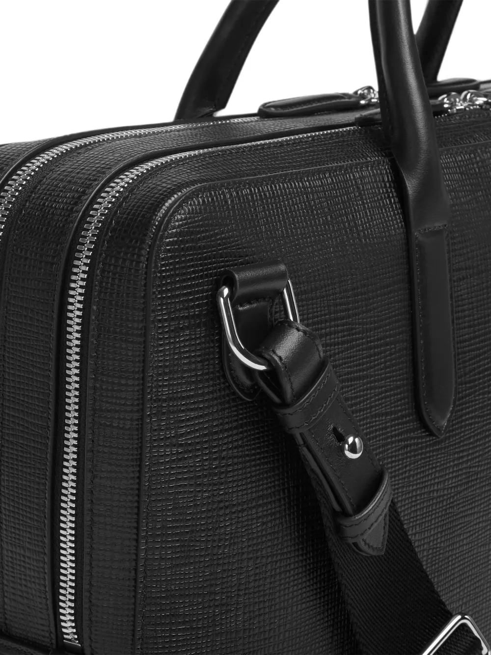 Smythson Aktetas met textuur Zwart