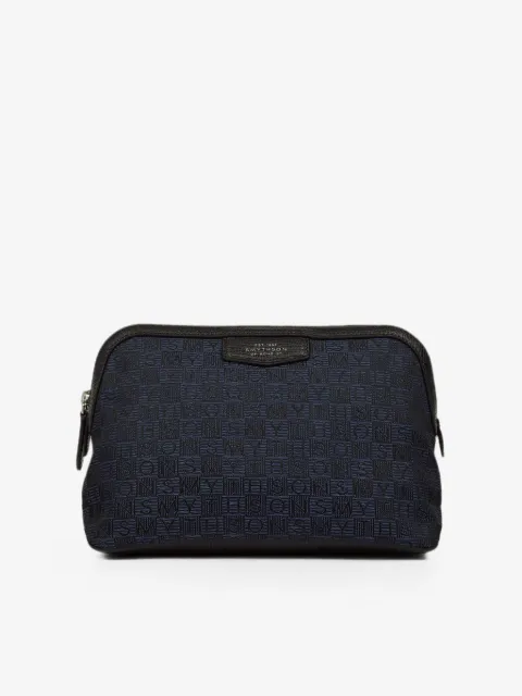 Smythson small Stamp Canvas travel pouch