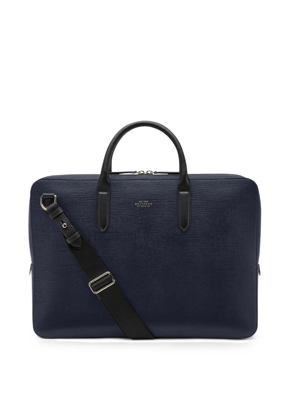 Smythson Panama slim-fit aktetas Blauw