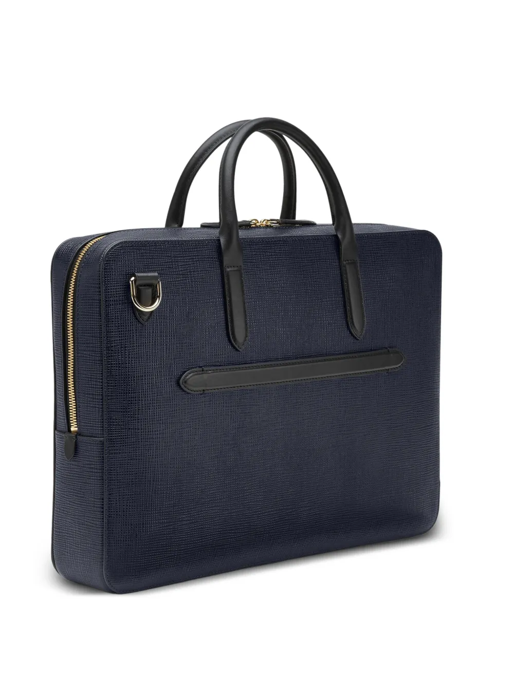 Smythson Panama slim-fit aktetas Blauw