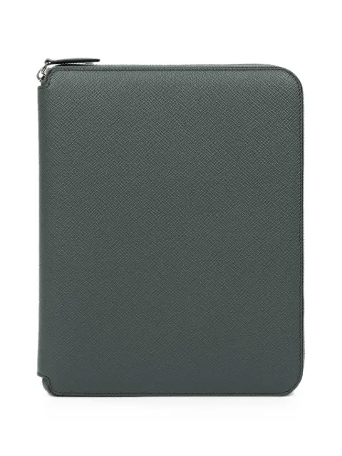 Smythson Panama cross-grain leather A5 writing folder