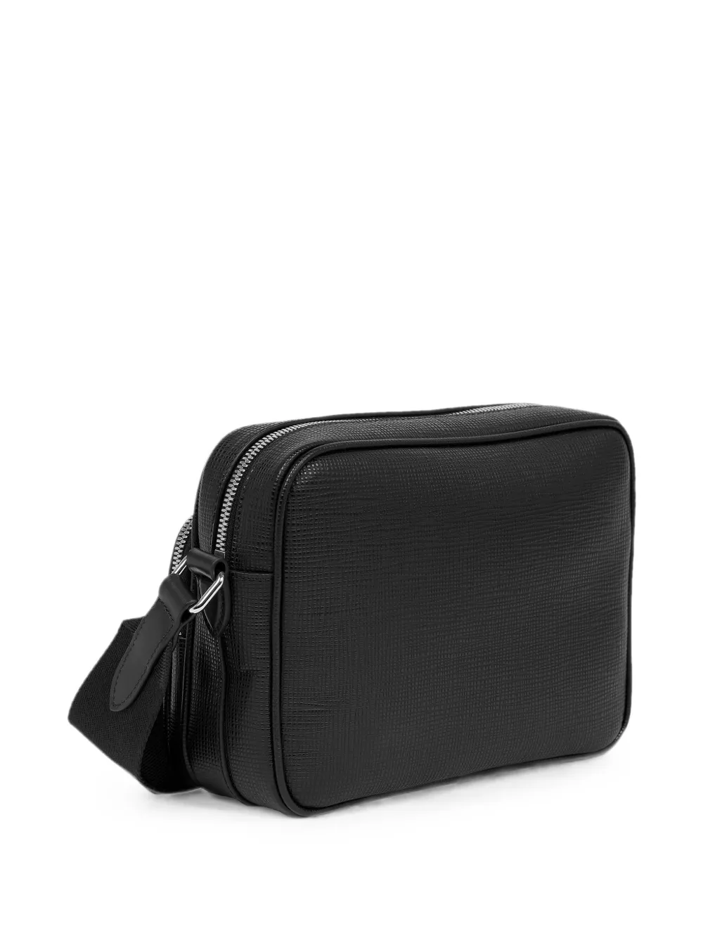 Smythson Panama leren crossbodytas met dubbele rits Zwart