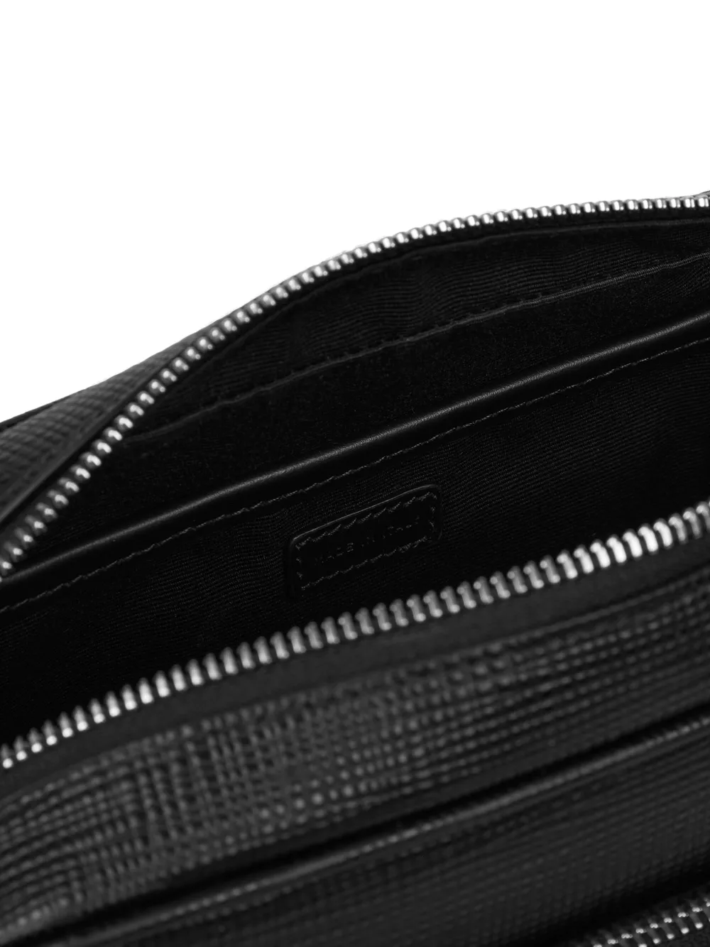 Smythson Panama leren crossbodytas met dubbele rits Zwart