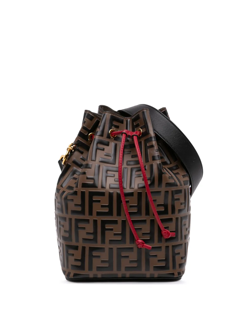 Fendi Pre-Owned 2010-2026 FF 1974 Embossed Leather Mon Tresor bucket bag - Brown