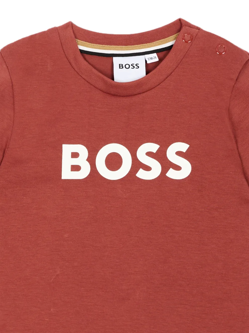 BOSS Kidswear T-shirt met drukknopen en logoprint Rood
