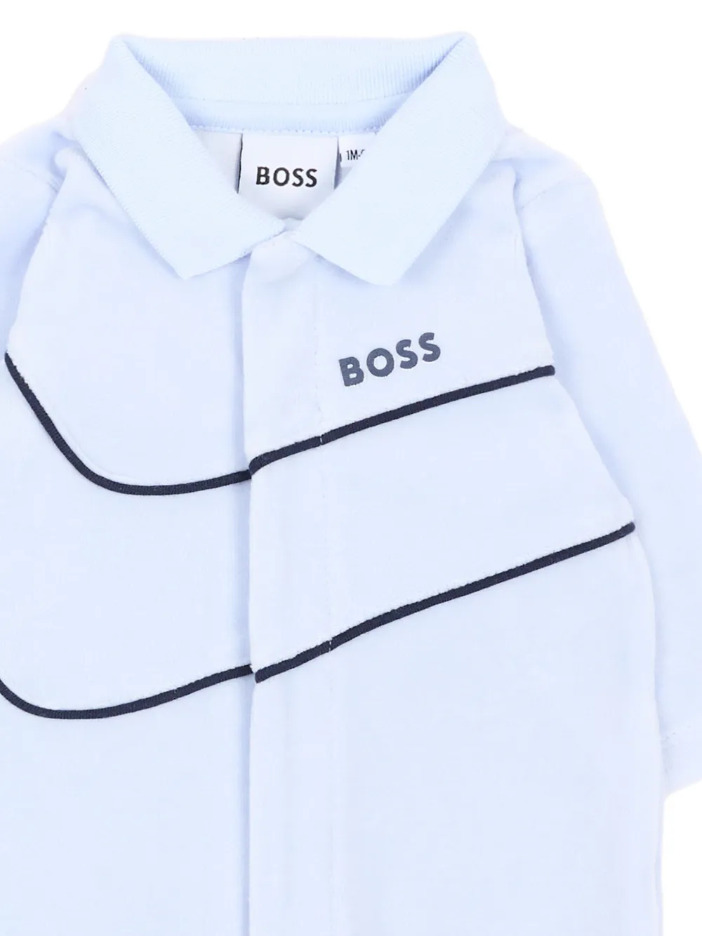 BOSS Kidswear Slaappak met kraag en logo-print Blauw