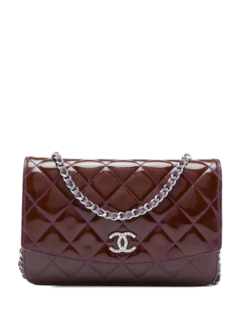 CHANEL Pre-Owned 2011 CC Quilted Patent Brilliant Wallet On Chain crossbody bag - Red