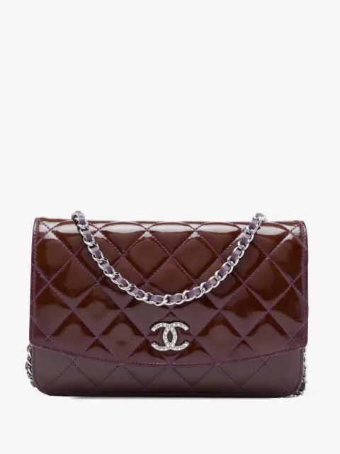 CHANEL Pre-Owned 2011 CC Quilted Patent Brilliant Wallet On Chain crossbody bag