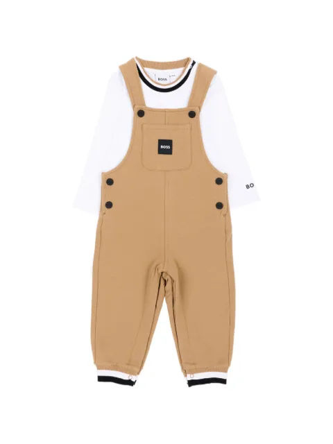BOSS Kidswear logo-patch dungarees