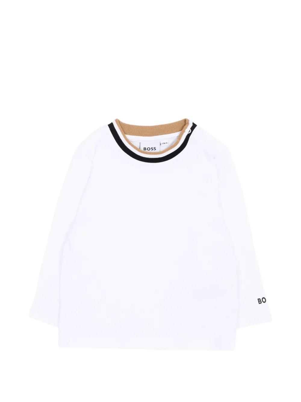 BOSS Kidswear Tuinbroek met logopatch Beige