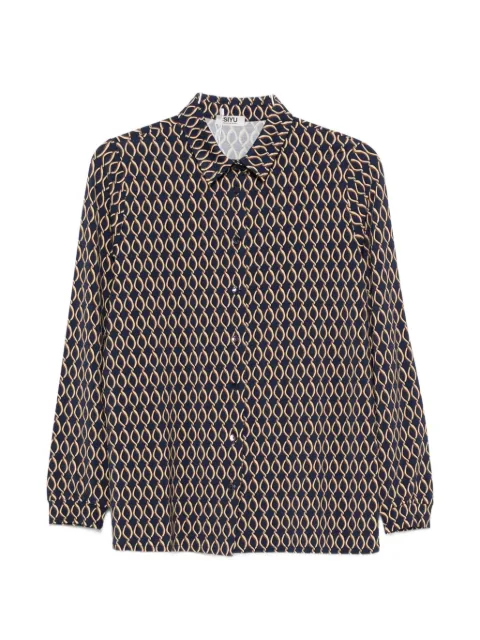 Siyu geometric-print button-up shirt