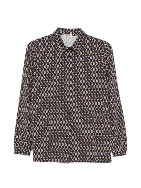 Siyu geometric-print button-up shirt