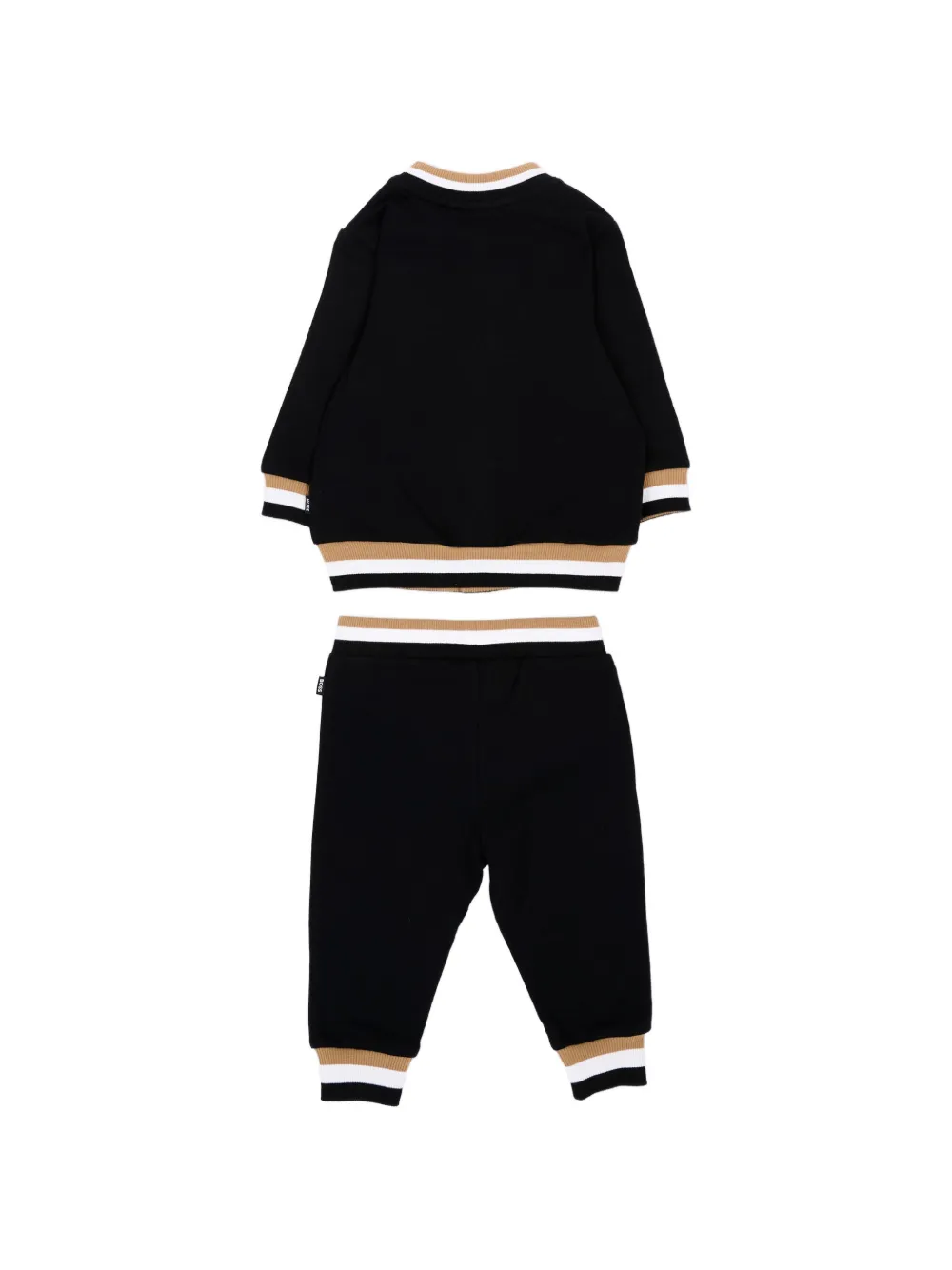 BOSS Kidswear Trainingspak met gestreepte afwerking en logo-patch Zwart