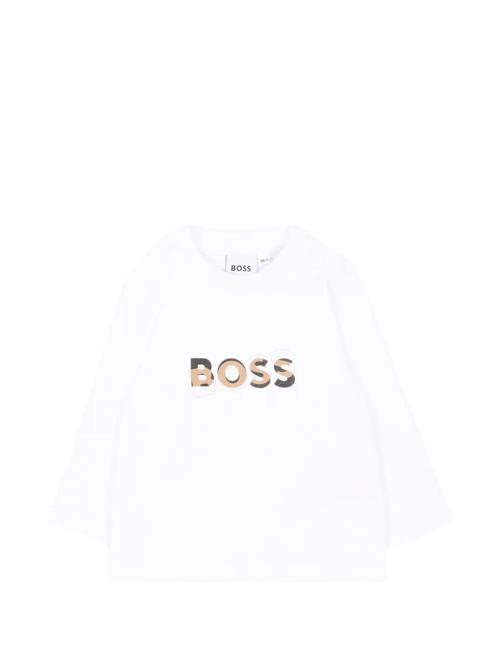 BOSS Kidswear Trainingspak met logo-patch Beige