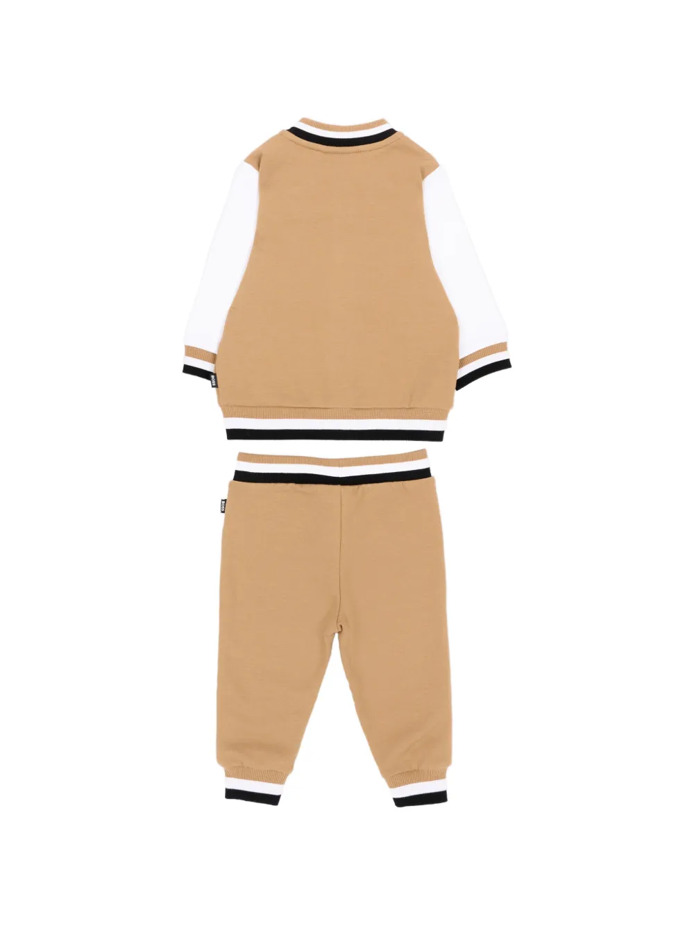 BOSS Kidswear Trainingspak met logo-patch Beige