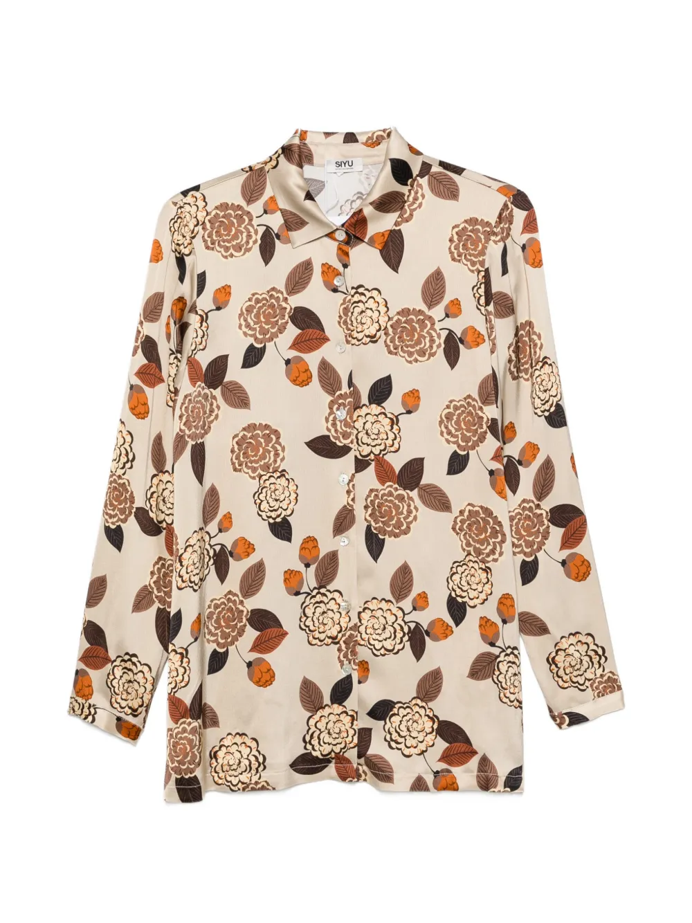 Siyu Floral-print Long-sleeve Shirt In Neutral