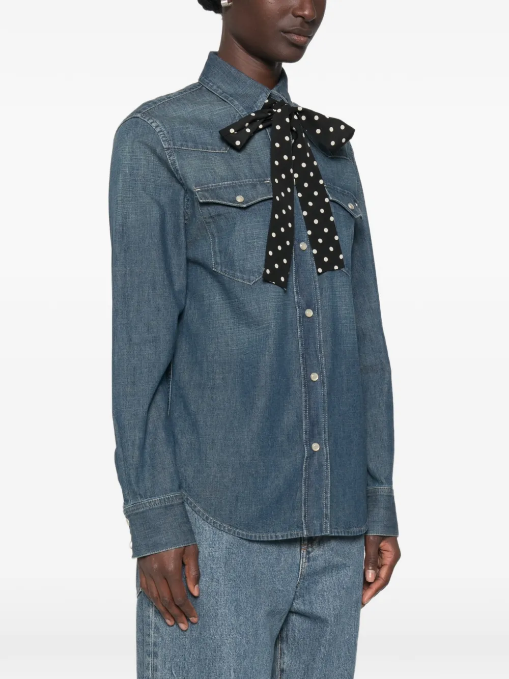 Valentino Garavani VLogo Signature blouse met stippen Blauw