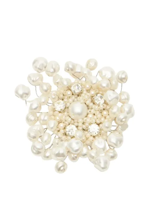 Nº21 faux-pearl crystal-embellished brooch