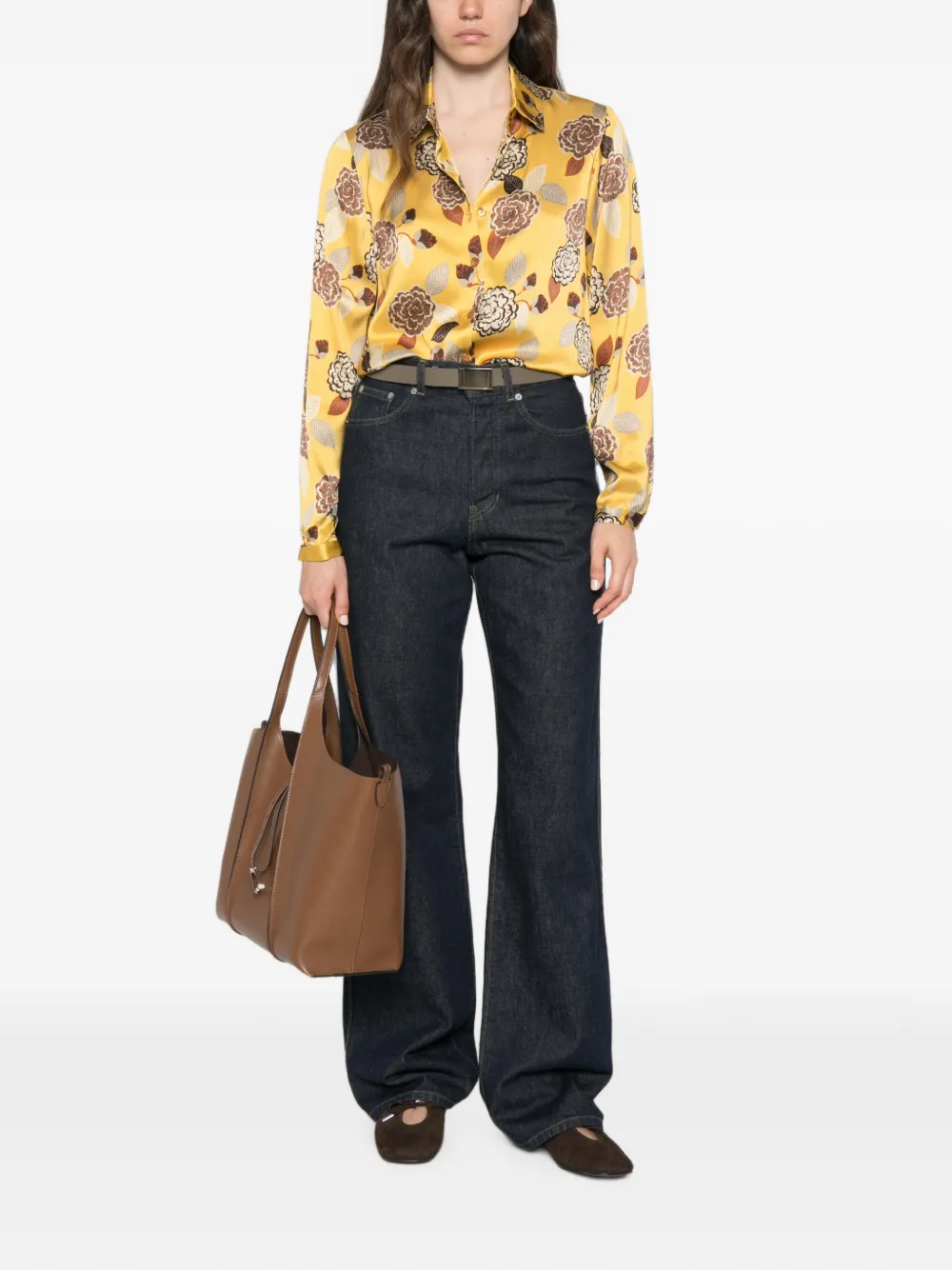 Siyu Floral-print Shirt In Yellow