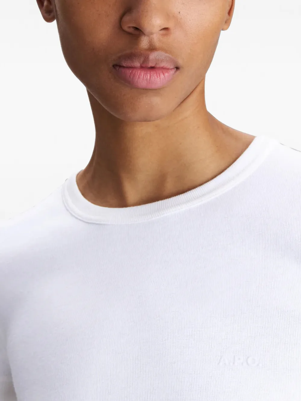 A.P.C. T-shirt met geborduurd logo Wit
