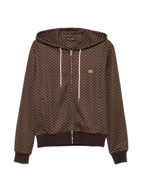 Wales Bonner Jacquard Hoodie in Brown