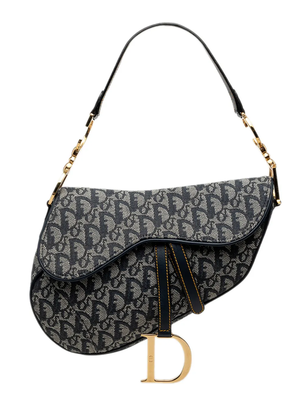 Christian Dior Pre-Owned 2000 Oblique Canvas Saddle Bag shoulder bag - Blue
