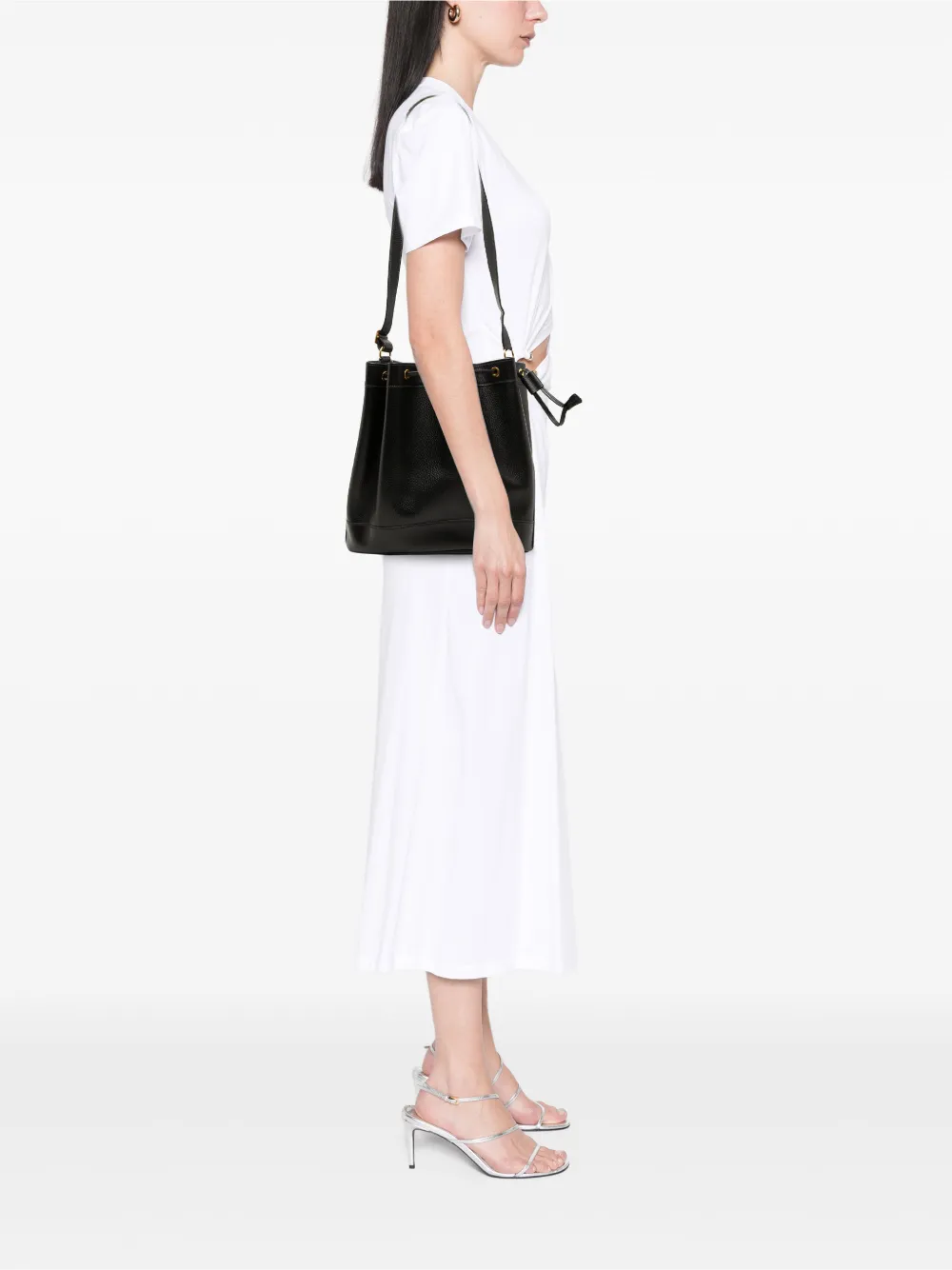 Hermès Pre-owned 1992-2010 Clemence Market GM Bucket Bag in Black, view 2