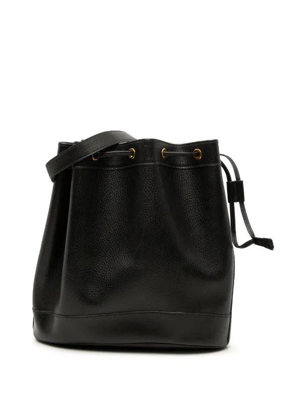 Hermès Pre-owned 1992-2010 Clemence Market GM Bucket Bag in Black