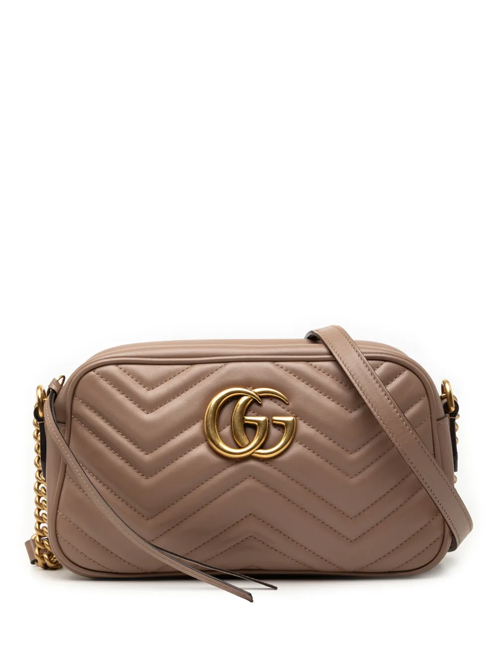 Gucci Pre-Owned 2000-2015 Small GG Marmont Matelasse Leather crossbody bag - Braun