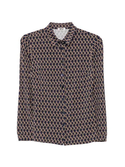 Siyu geometric-print long-sleeve shirt