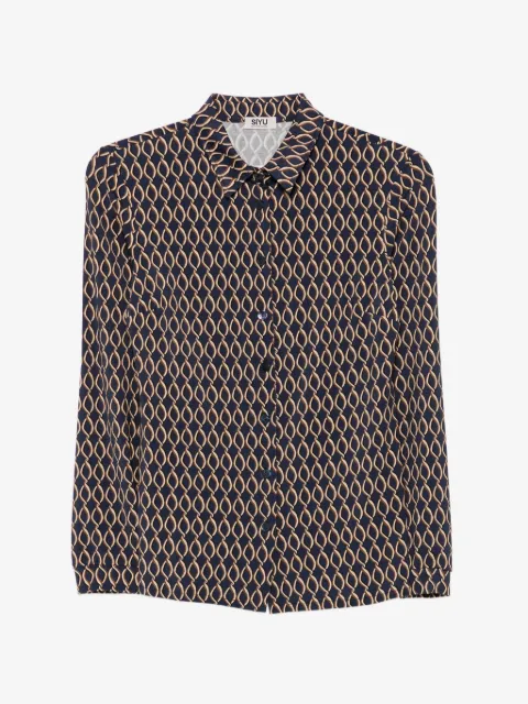 Siyu geometric-print long-sleeve shirt
