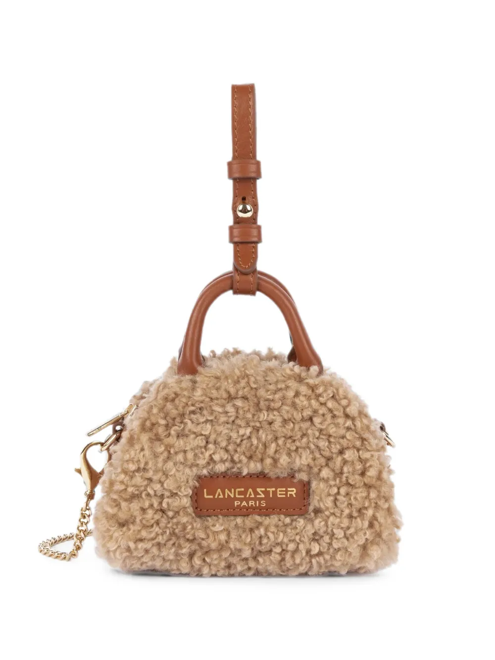 Lancaster Nano Clutch mit Shearling-Effekt - Nude
