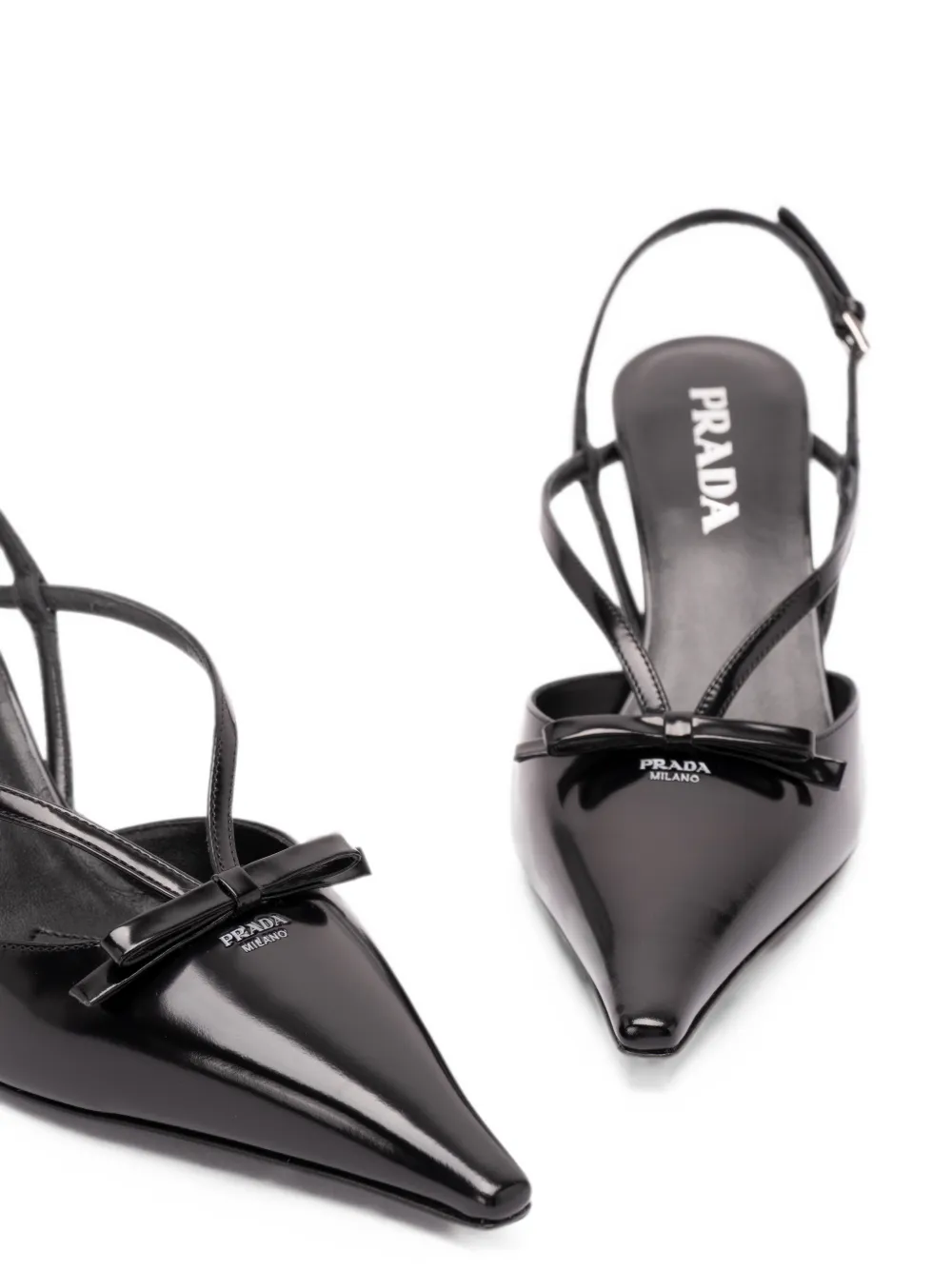 Prada bow-detail slingback pumps Zwart