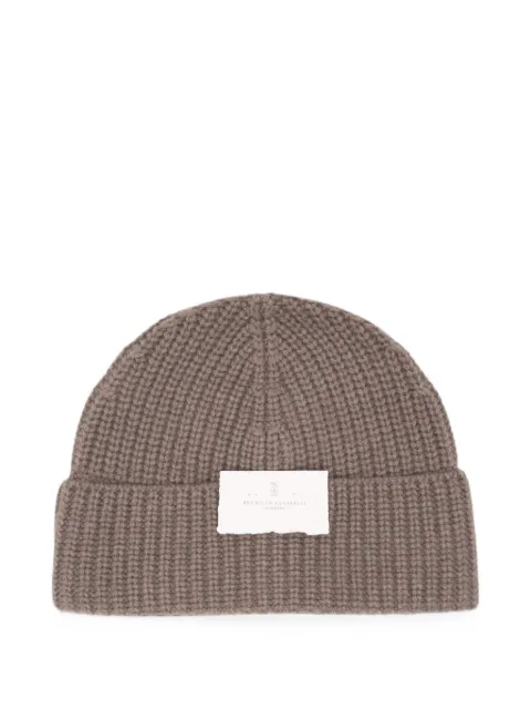 Brunello Cucinelli ribbed-knit cashmere beanie hat