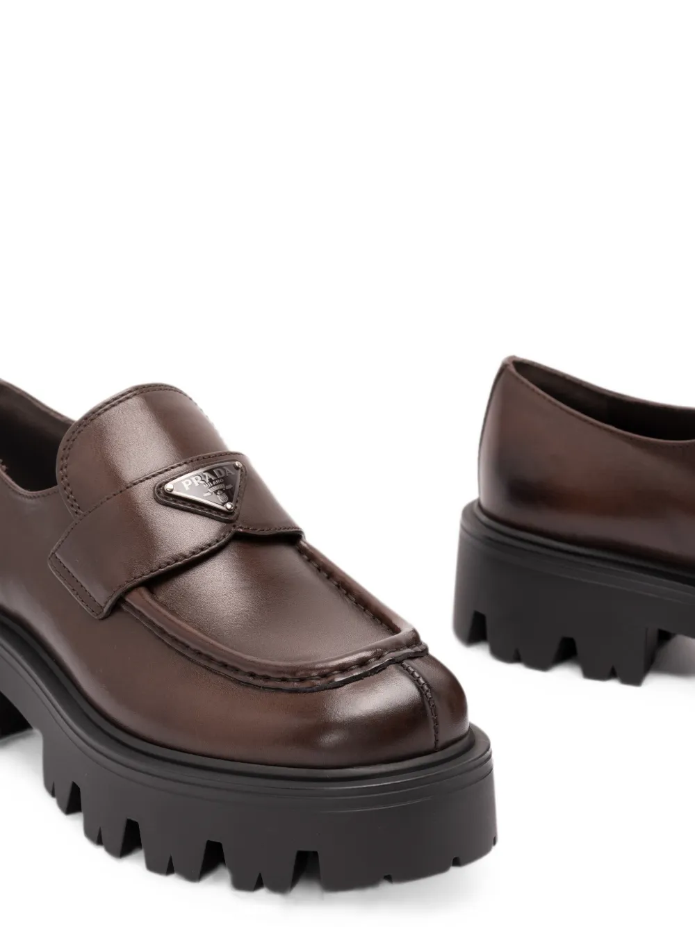 Prada Triangle Logo lug-sole loafers Bruin