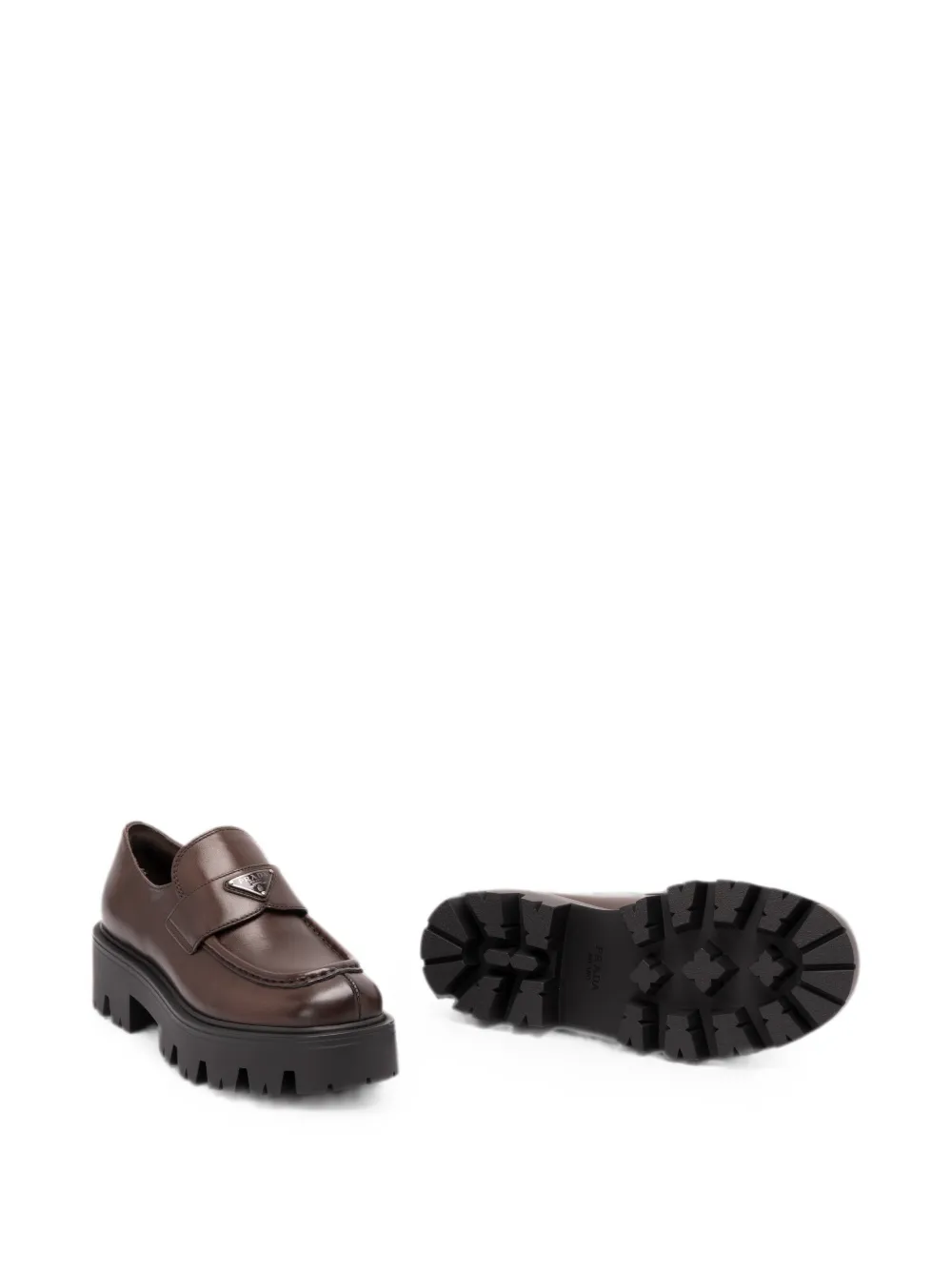 Prada Triangle Logo lug-sole loafers Bruin