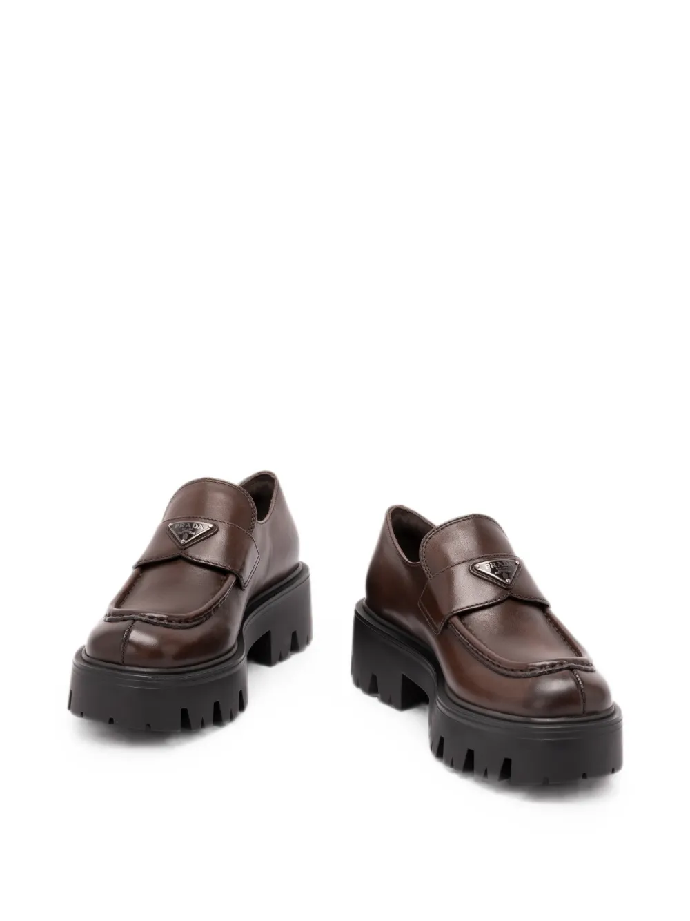Prada Triangle Logo lug-sole loafers Bruin
