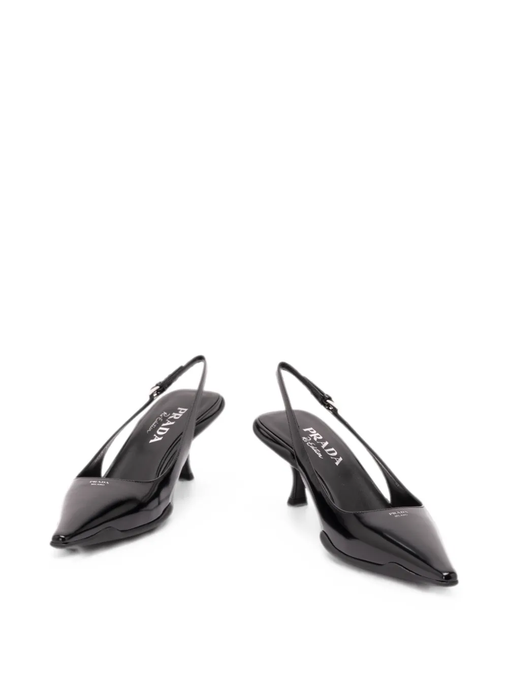 Prada leather slingback pumps Zwart