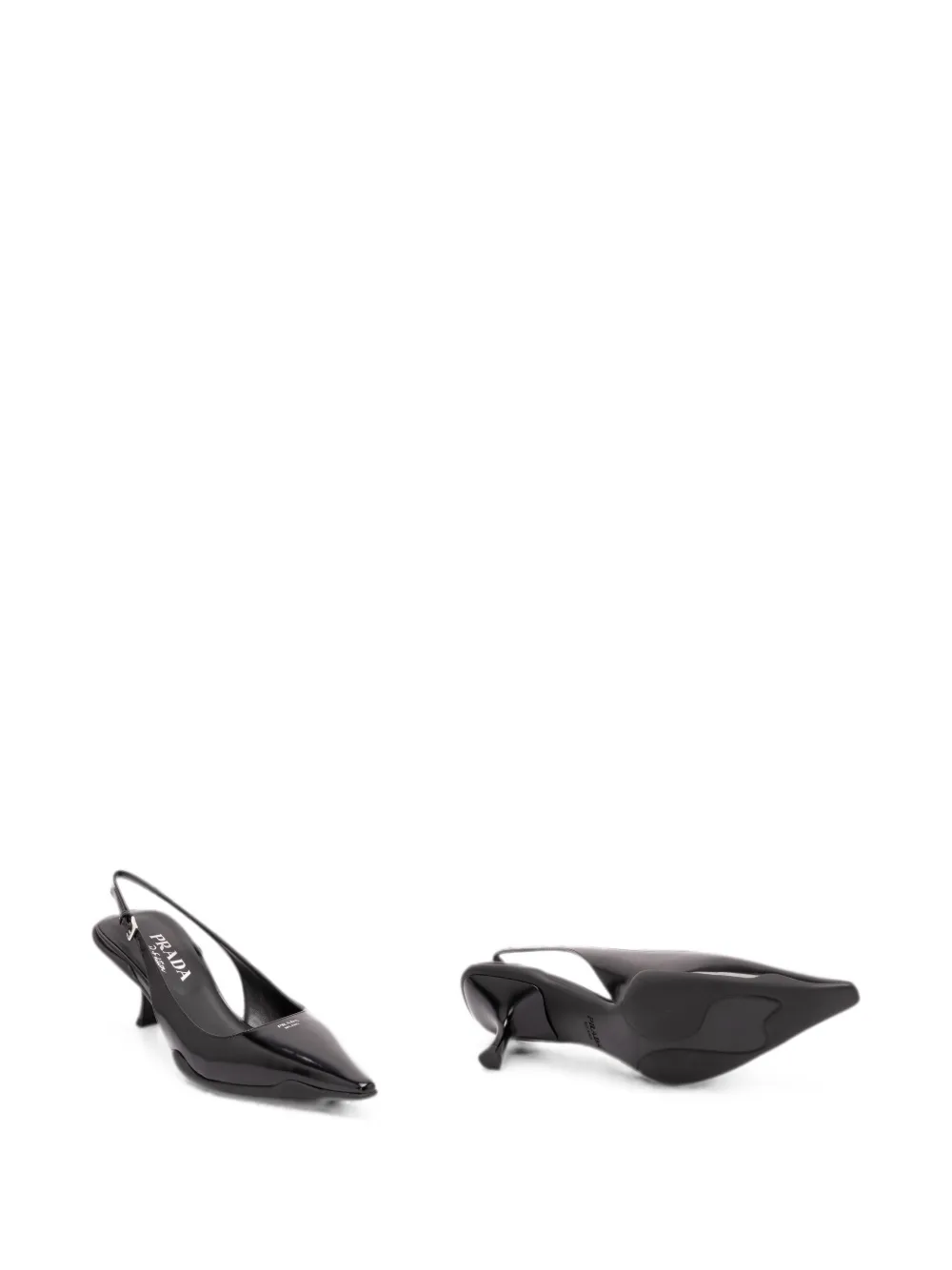 Prada leather slingback pumps Zwart