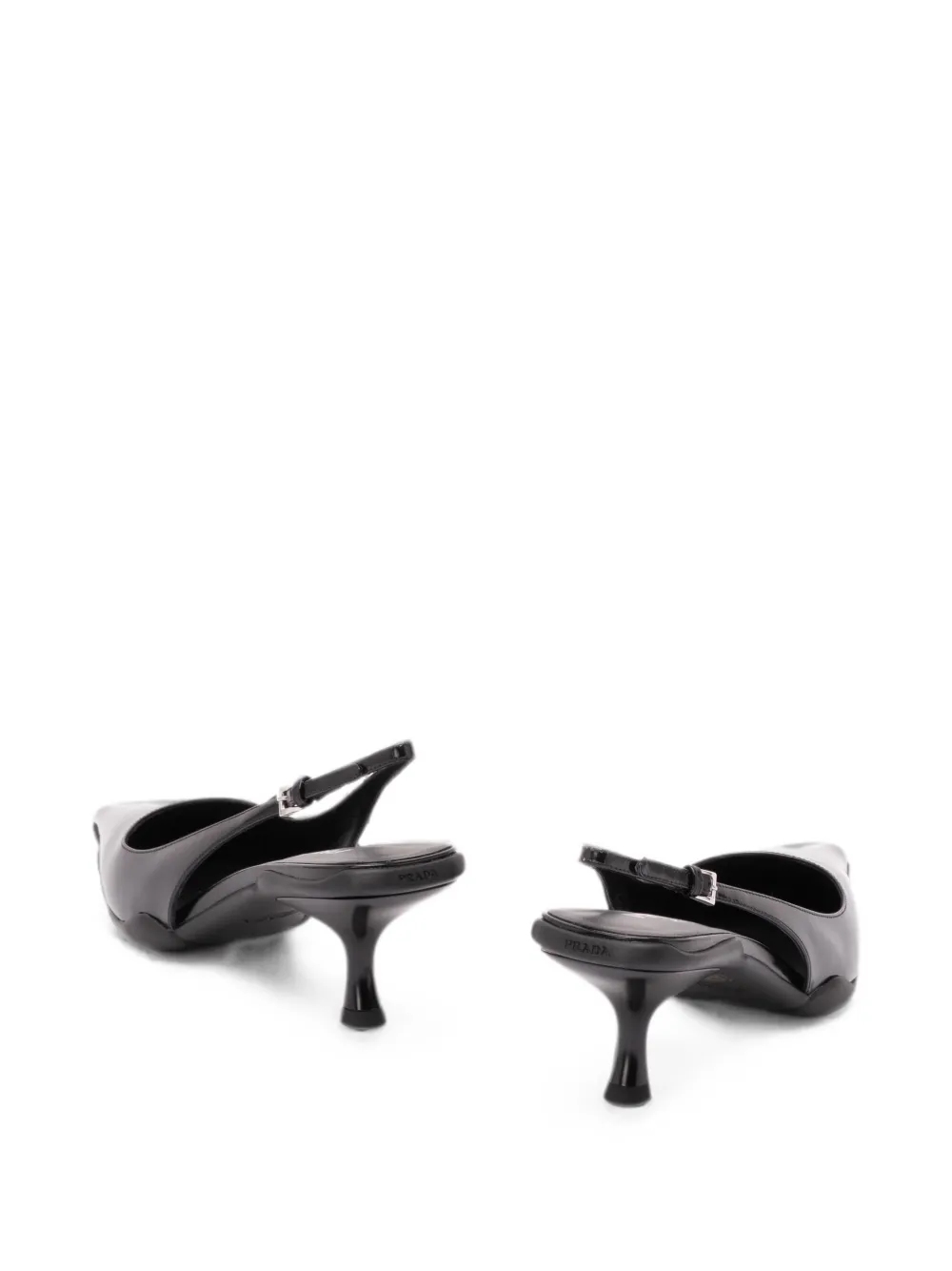 Prada leather slingback pumps Zwart