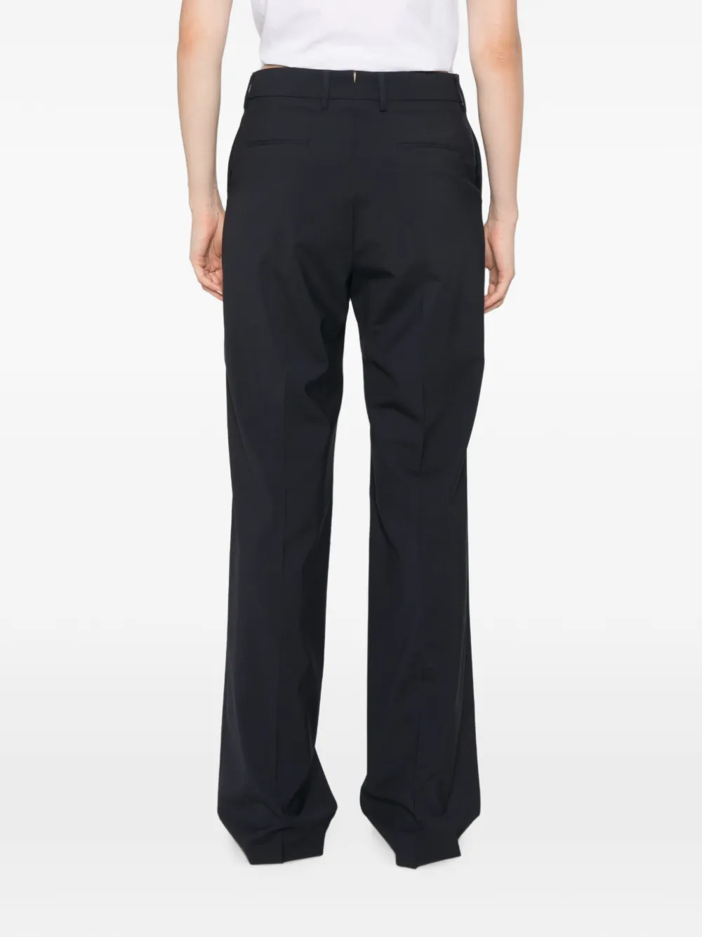 Berwich Patrizia wollen broek met persvouwen Blauw