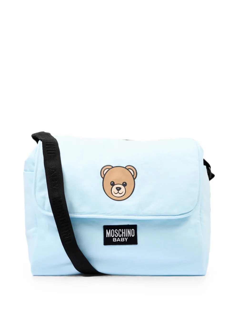 Moschino Kids Teddy Bear logo-patch changing bag - Blu