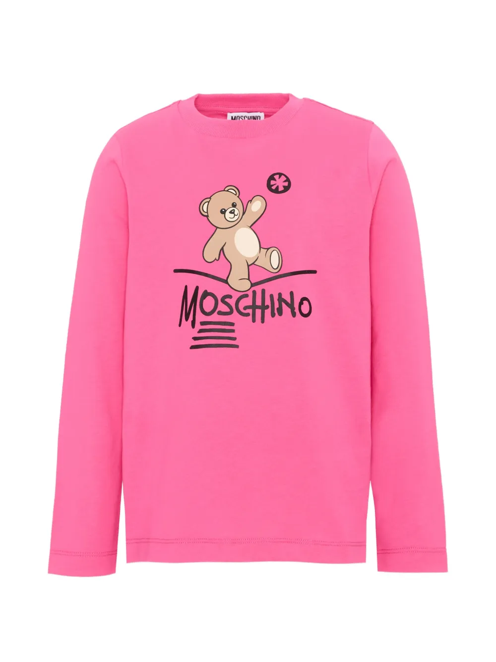 Moschino Kids Teddy Bear logo-print T-shirt - Rosa