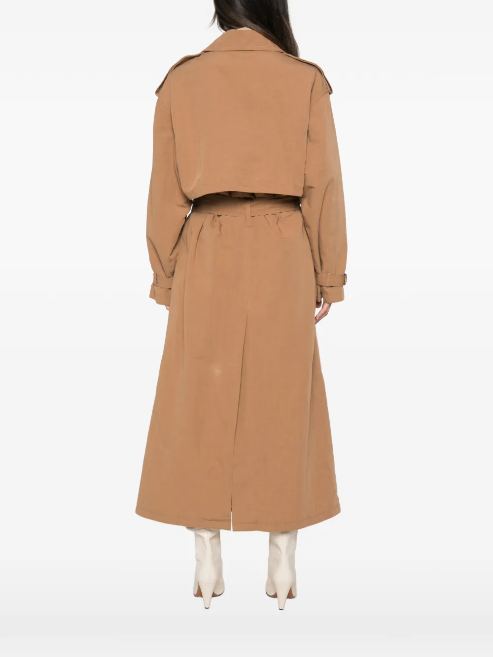 ISABEL MARANT Trenchcoat met dubbele rij knopen en ceintuur Bruin