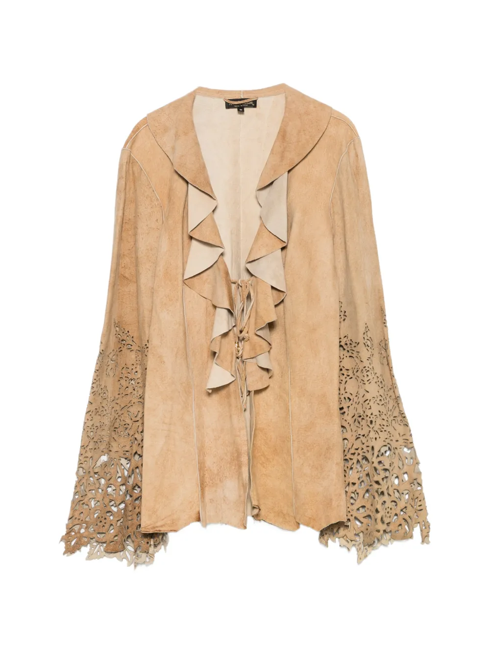 Roberto Cavalli Vintage veste volantée à découpes au laser (années 2000) - Tons neutres